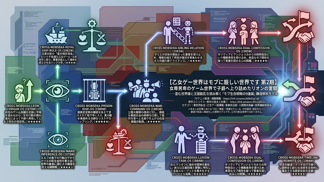 1978W〜1986W｜【乙女ゲー世界はモブに厳しい世界です 第2期】女尊男卑のゲーム世界で子爵へ上り詰めたリオンの奮闘──歪む世界線と王国動乱を読み解く「モブ生存戦略の9連鎖」構造解析モデル
