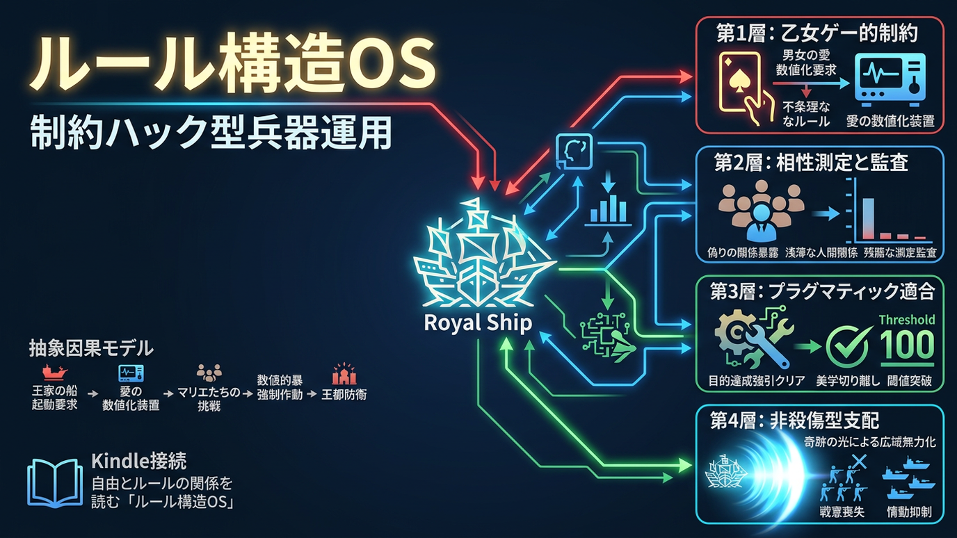 1982W｜【モブせか2期】ロストアイテム王家の船を起動する「愛の数値化装置」の皮肉──ゲームの固定ルールを逆手に取り運用を成立させる「ルール構造OS」の力学。