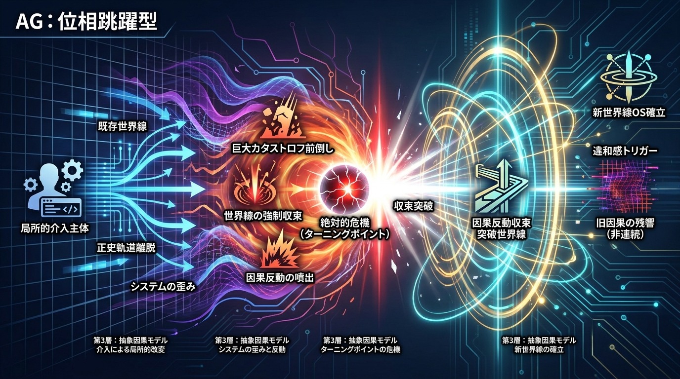 2047W｜【世界線修正OS】モブせか×無職転生──主人公介入による正史の歪みとターニングポイントにおける因果の強制収束力学。