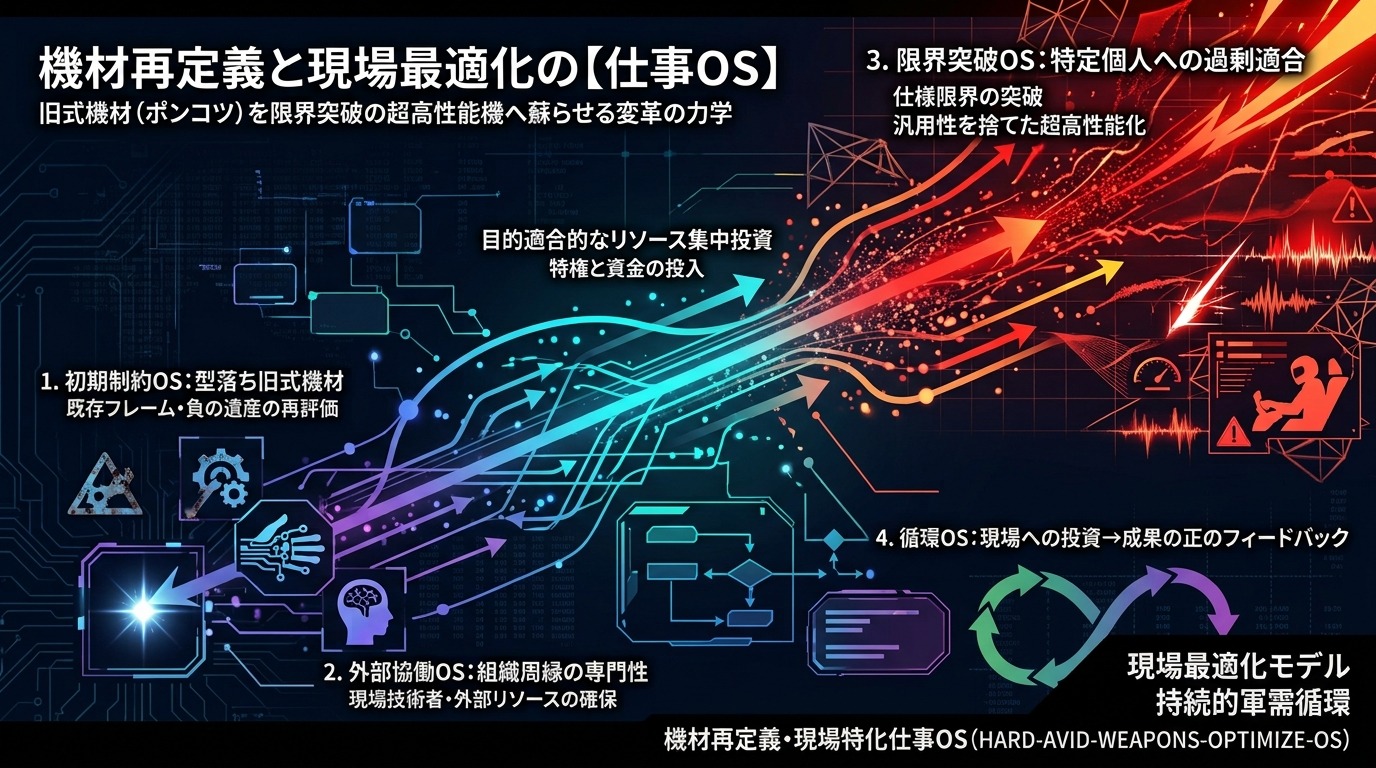 2292W｜【悪徳領主】旧式機アヴィドの改修と第7兵器工場の軍需調達──ポンコツ機体を操縦困難な超高性能機へ蘇らせる「仕事OS」の現場最適化。