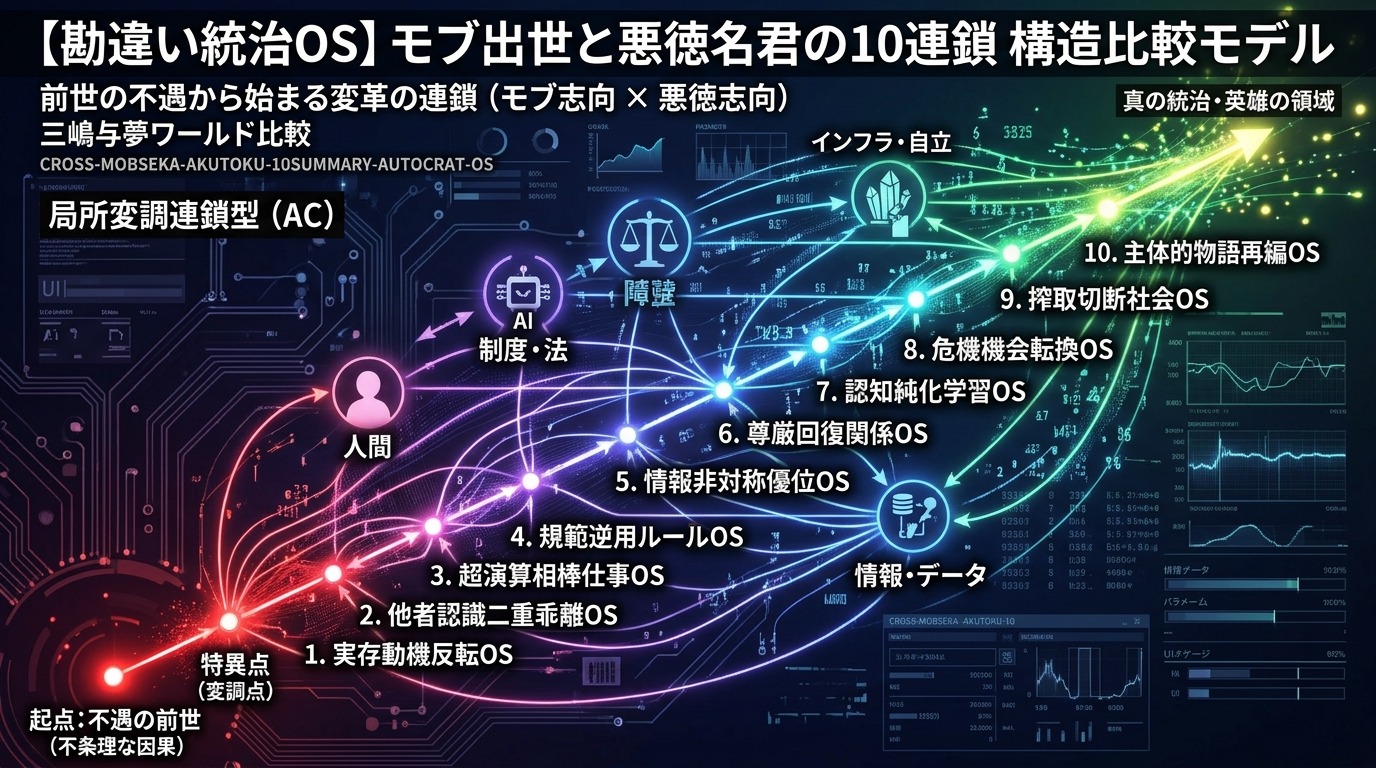 2300W〜2309W｜【勘違い統治OS】乙女ゲー世界はモブに厳しい世界です×俺は星間国家の悪徳領主！──不遇な前世から始まる「モブ出世と悪徳名君の10連鎖」構造比較モデル。