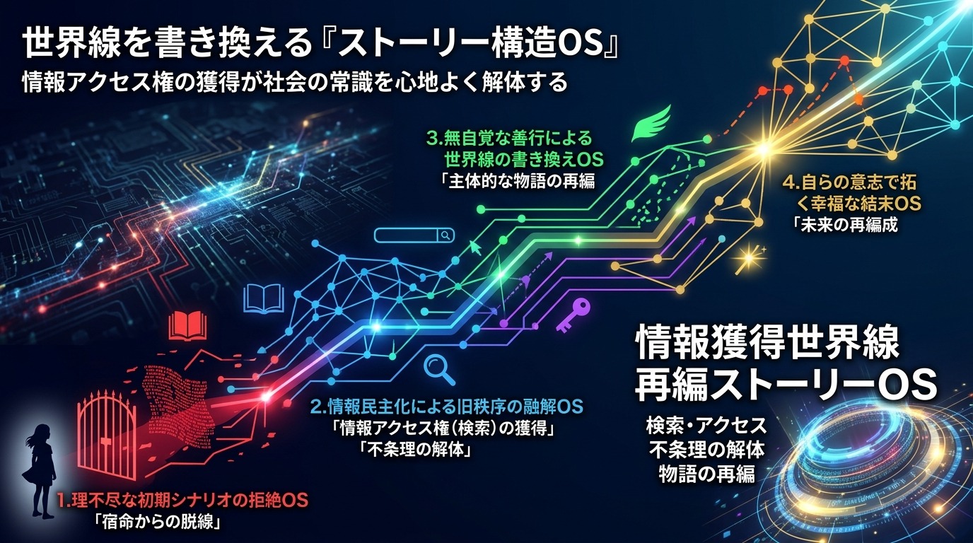 2319W｜【世界最強の魔女】無自覚な世界最強の魔女が既存社会の常識を心地よく解体する──情報アクセス権の獲得が世界線を書き換える「ストーリー構造OS」。
